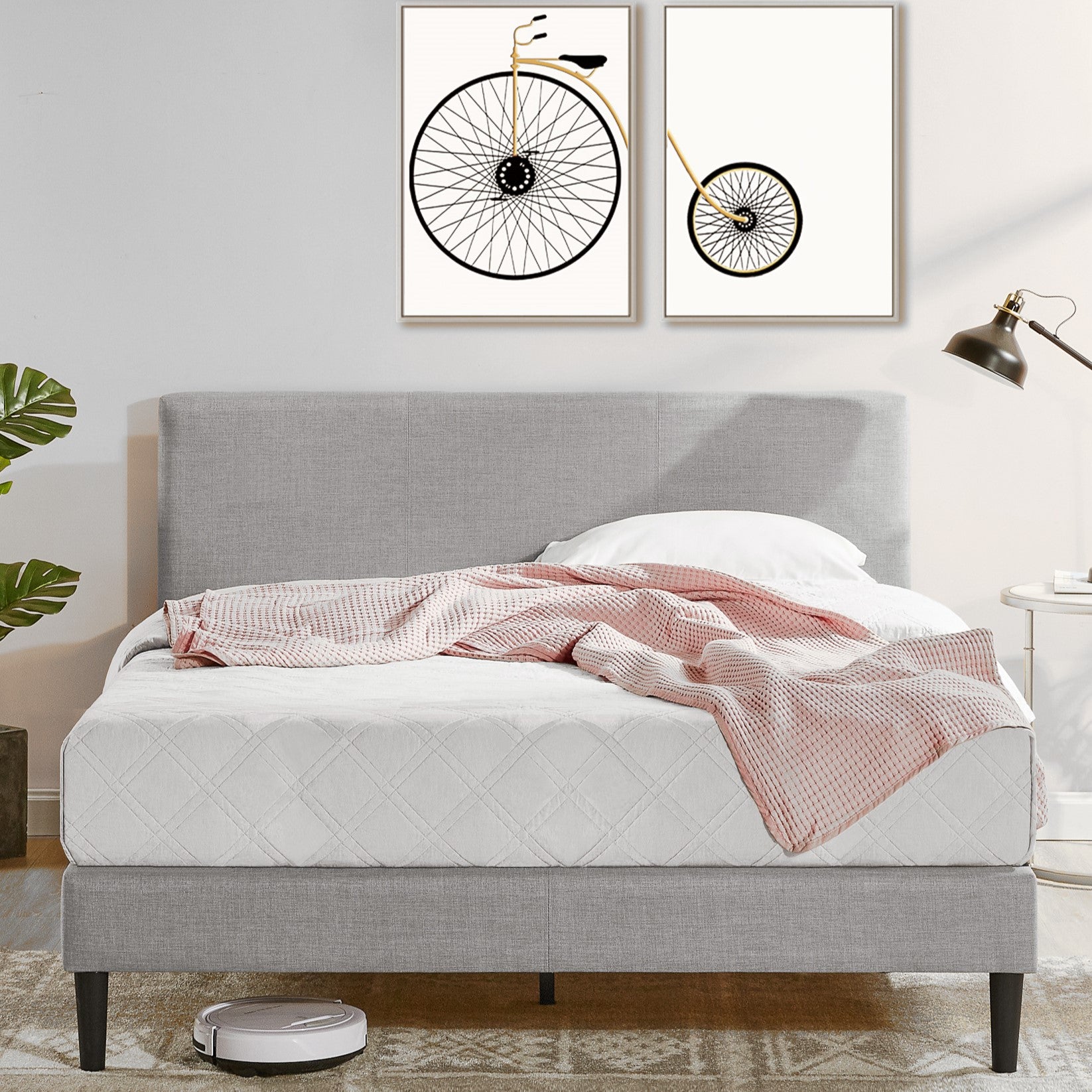 Liam Upholstered Fabric Bed Frame – by Zinus