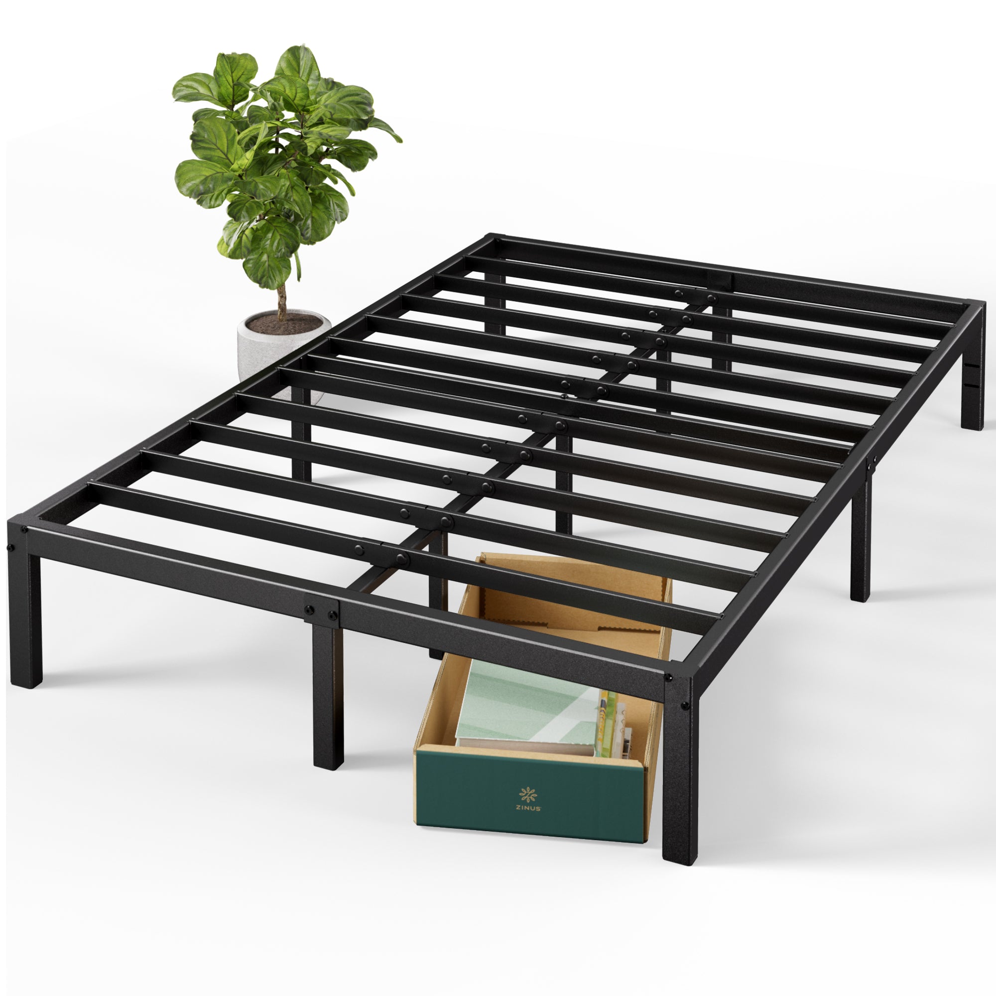 Elias Modern Metal Bed Frame, Strong Support – by Zinus