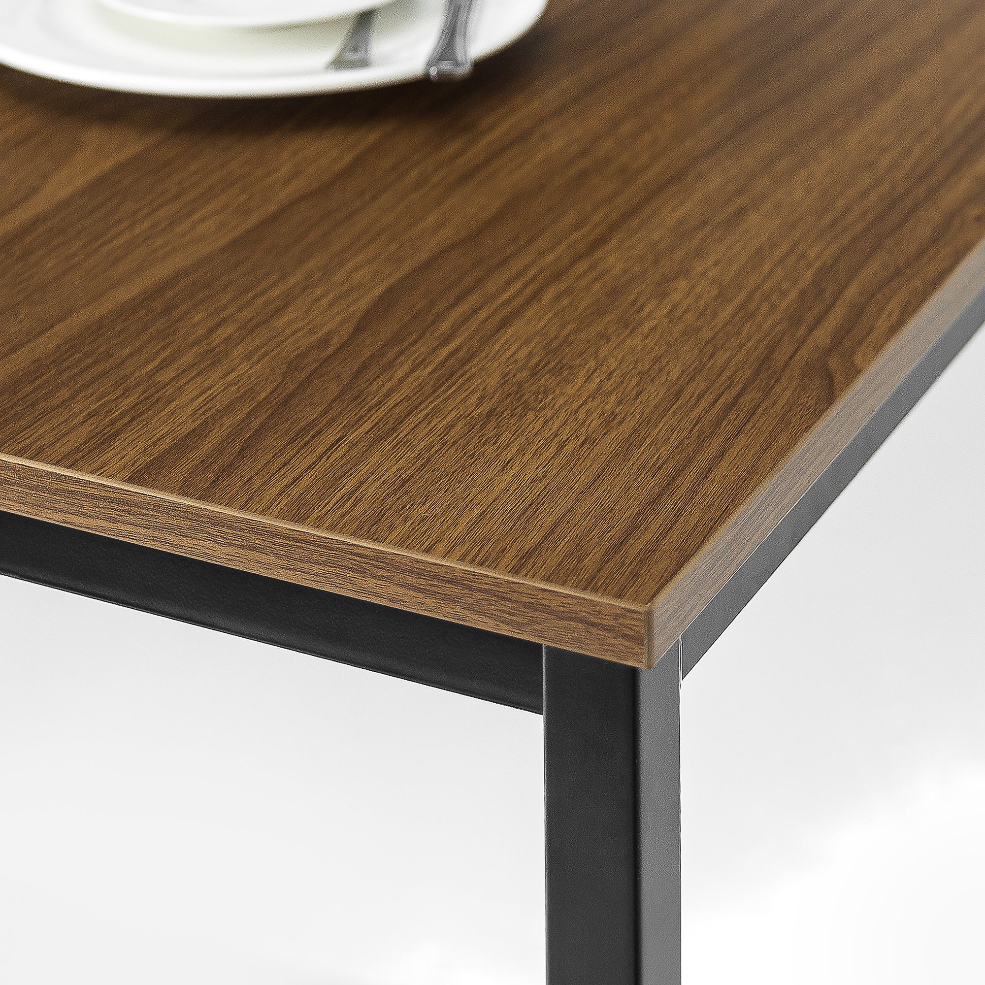 Louis Dining Set with Two Benches Brown Zinus Australia